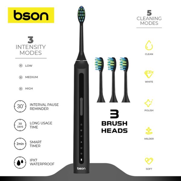 Sonic Toothbrush – 5 Cleaning Modes, 3 Intensity Levels & 30-Day Battery - Image 3