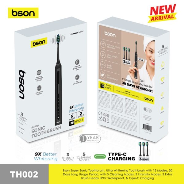 Sonic Toothbrush – 5 Cleaning Modes, 3 Intensity Levels & 30-Day Battery - Image 2