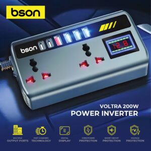 Voltra 200W Power Inverter – Compact Backup Power with 6 Output Ports