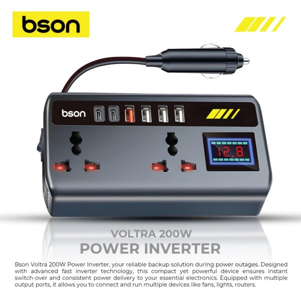 Voltra 200W Power Inverter – Compact Backup Power with 6 Output Ports - Image 3