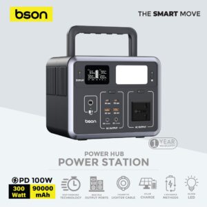 Bson Power Hub Station – 4-in-1 Portable Power with 90,000mAh/300W Output