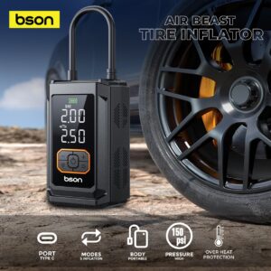 Air Beast Tire Inflator – 150PSI Portable Air Compressor with LED Light & Power Bank